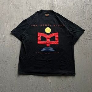 Vintage The Moody Blues Shirt XL Black 1990s A Night At Red Rocks Tour